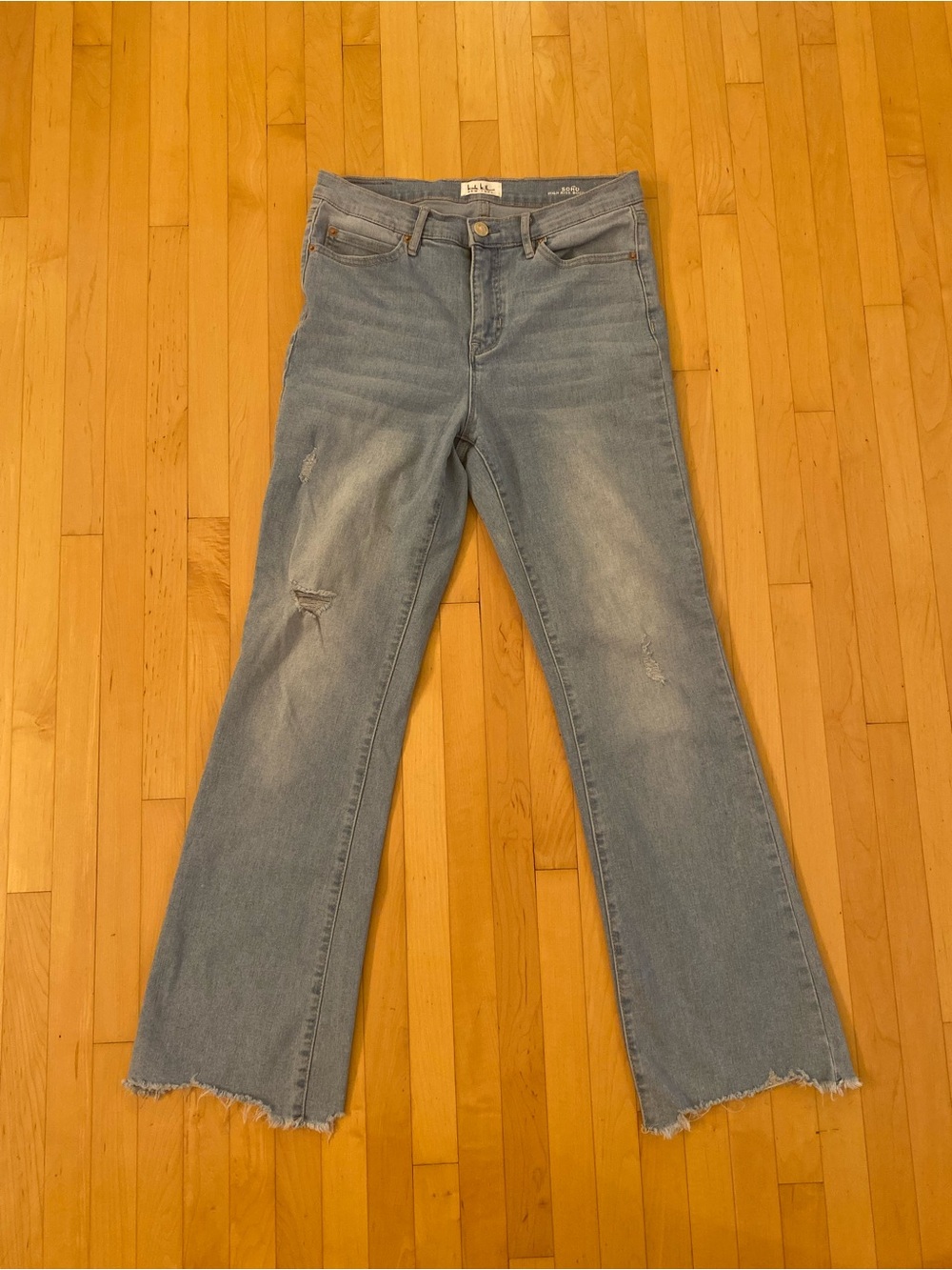 Light Blue Women's Distressed Bootcut Jeans